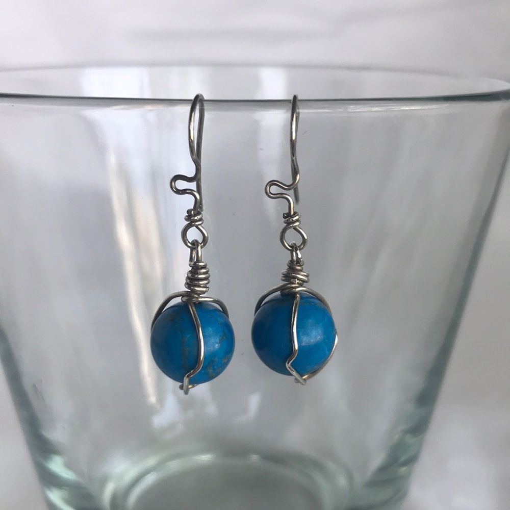 Turquoise silver earrings
